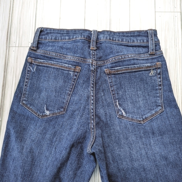 Sam Edelman Mary Jane Distressed Hoh Rise Straight Jean in Dark Wash Size 26 - Picture 8 of 9